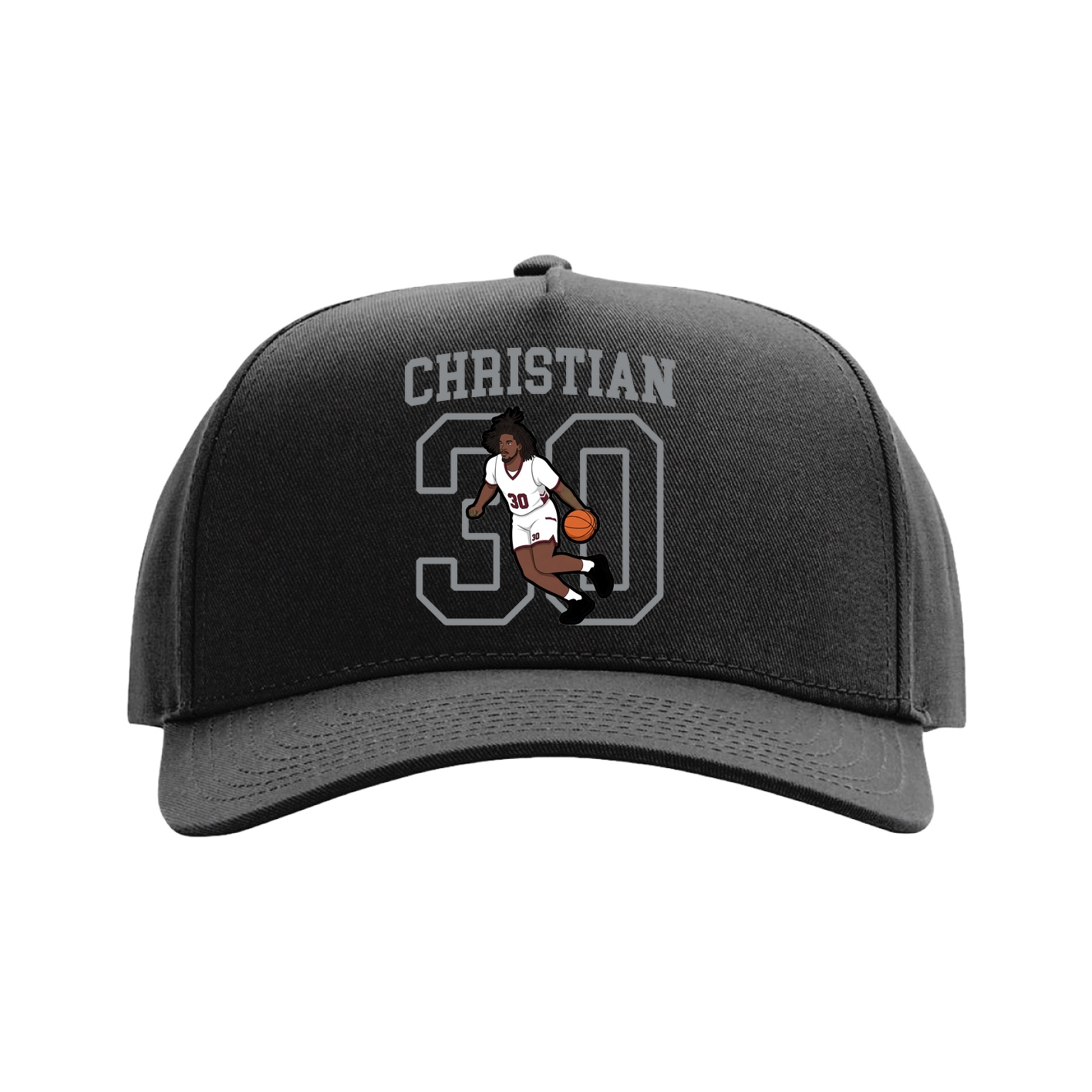 Full Fabric Five-Panel Champ Cap — Shirsey in Black