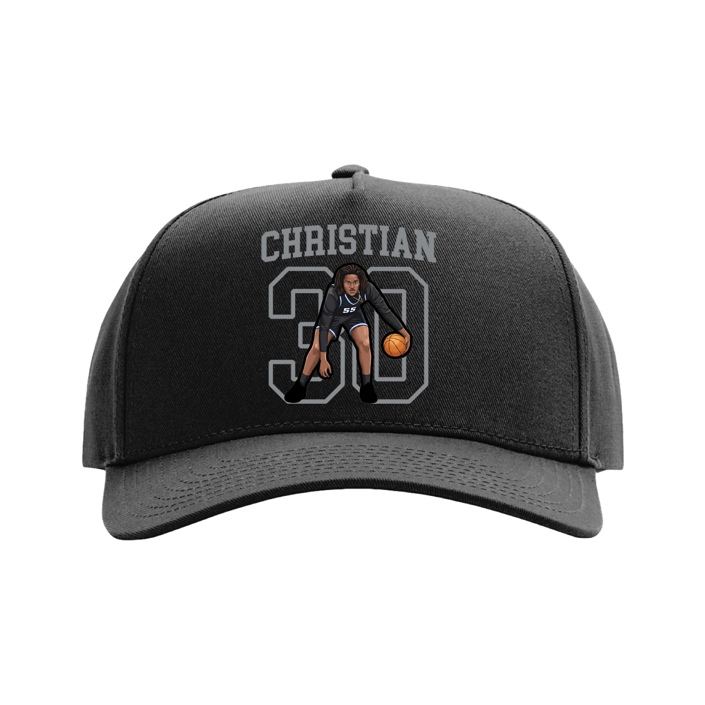 Full Fabric Five-Panel Champ Cap — Shirsey in Black