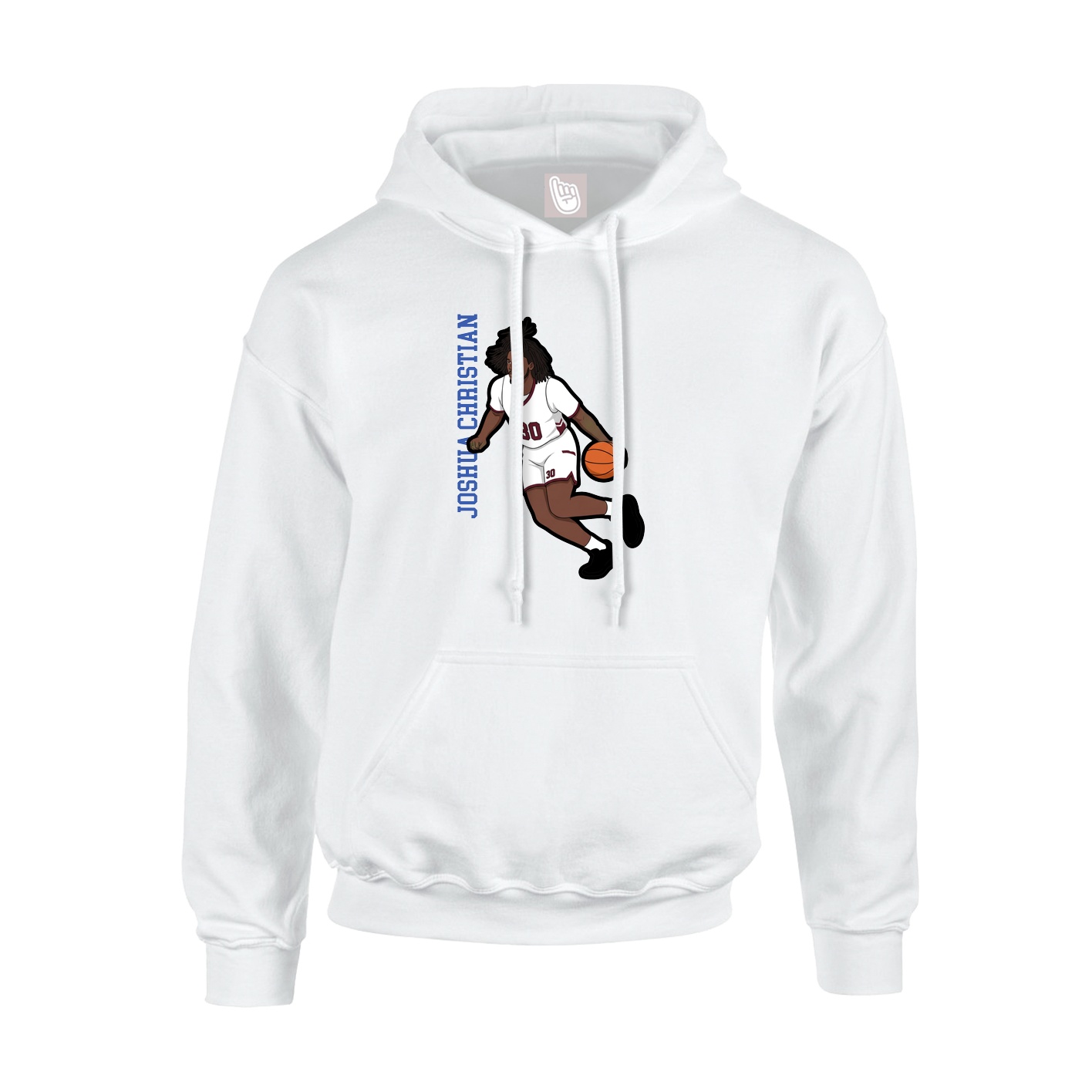 Youth Hoodie — Name Vertical in White
