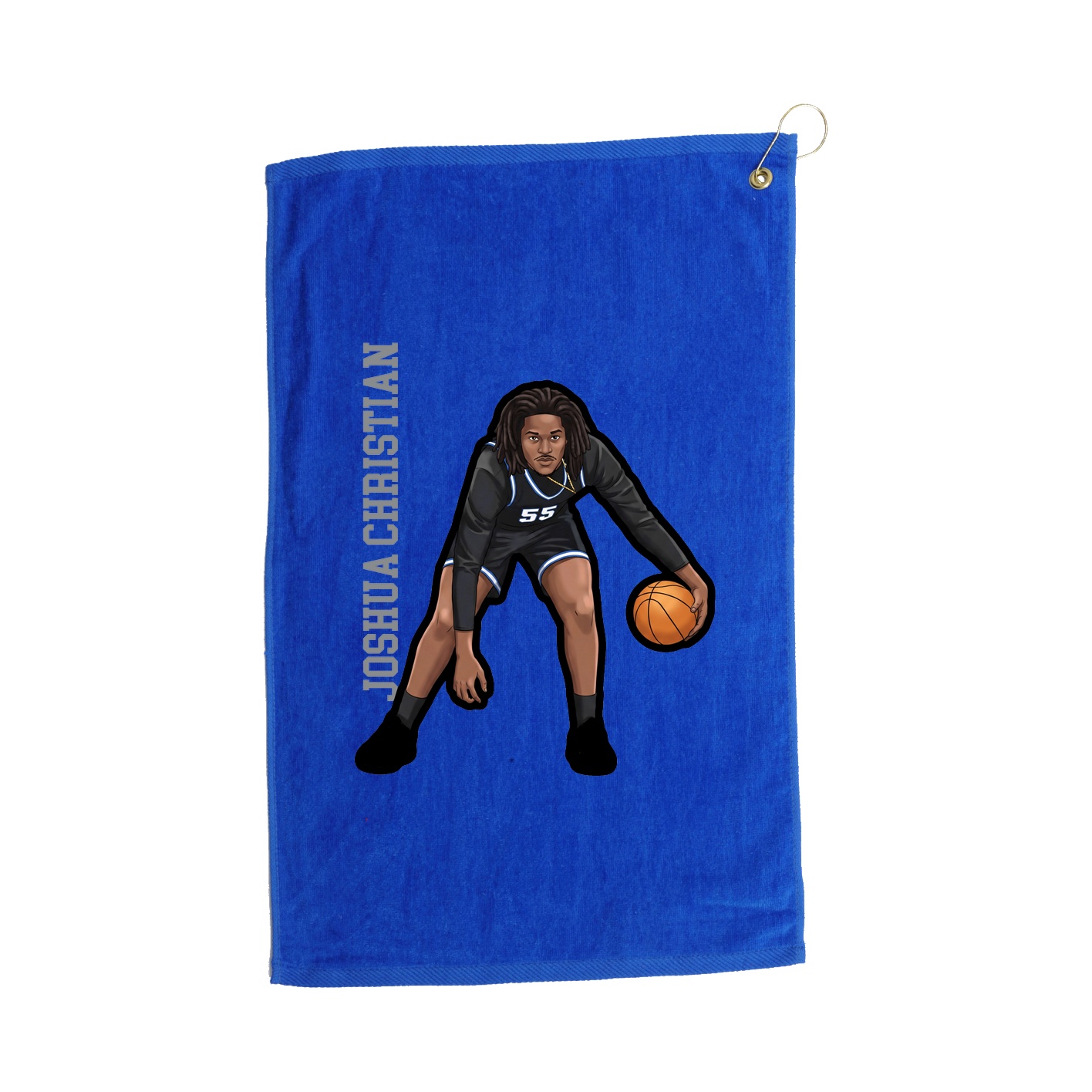 Golf Towel — Name Vertical in Royal