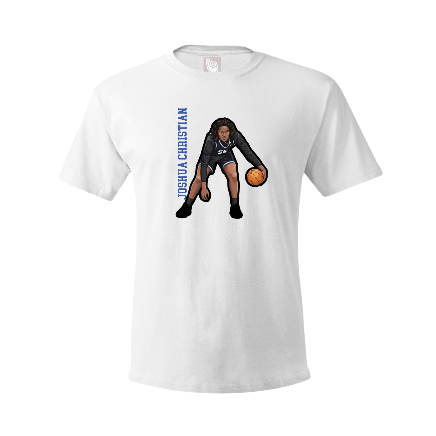 Youth Tee — Name Vertical in White