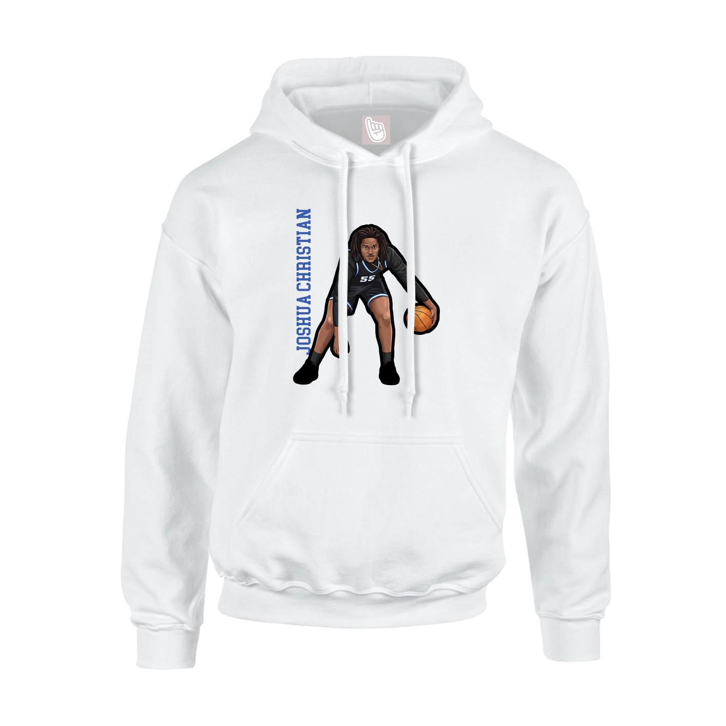 Hoodie — Name Vertical in White