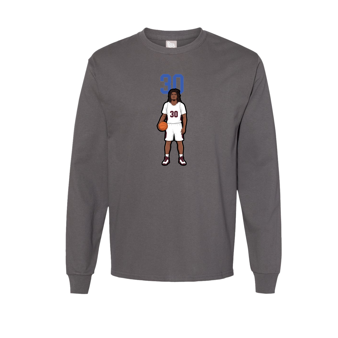 Long Sleeve Tee — Number Top in Grey