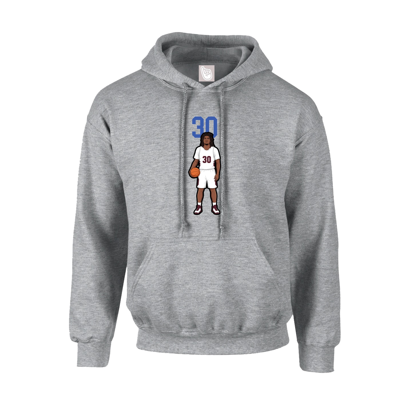 Youth Hoodie — Number Top in Grey