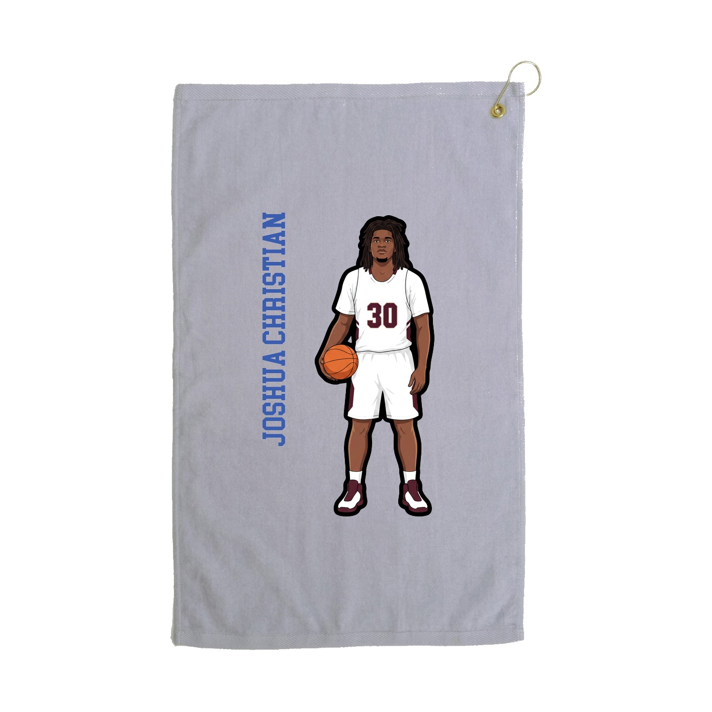 Golf Towel — Name Vertical in Grey