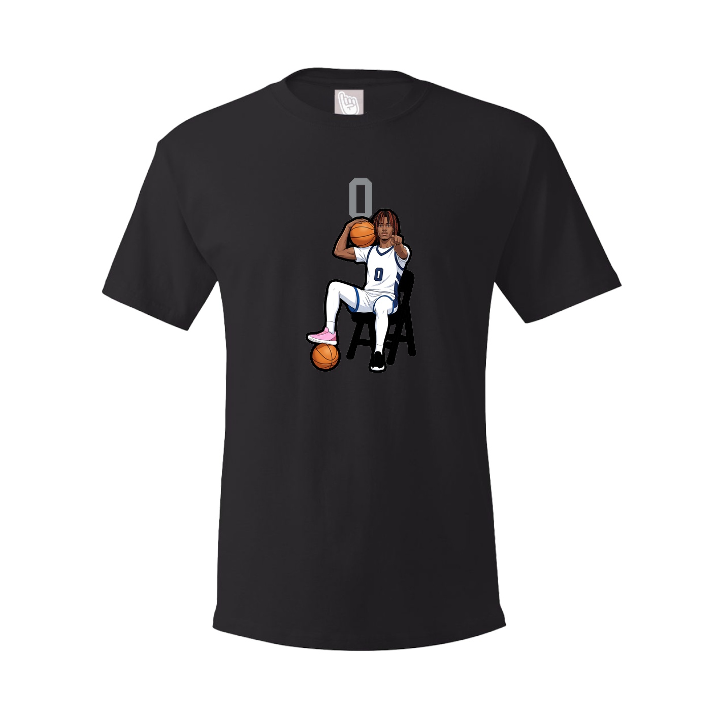 Youth Tee — Number Top in Black