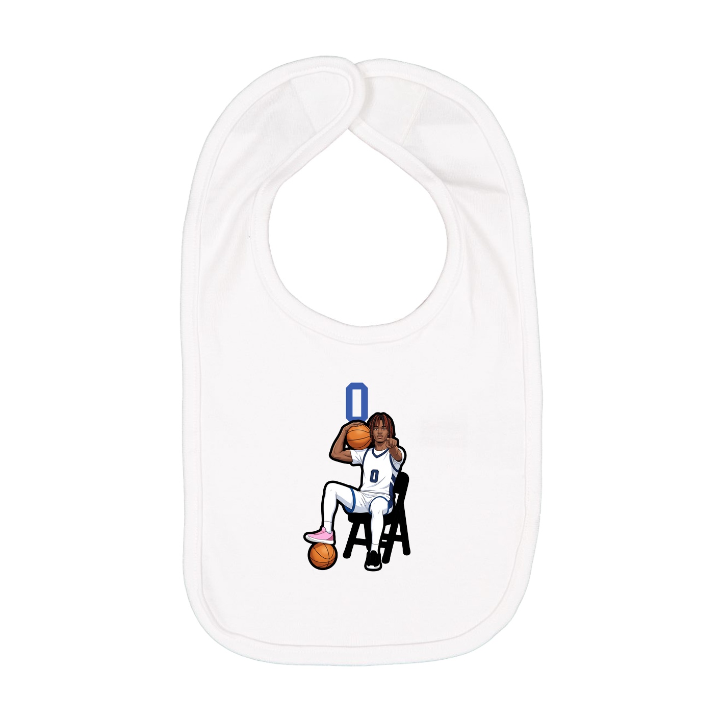 Infant Bib — Number Top in White
