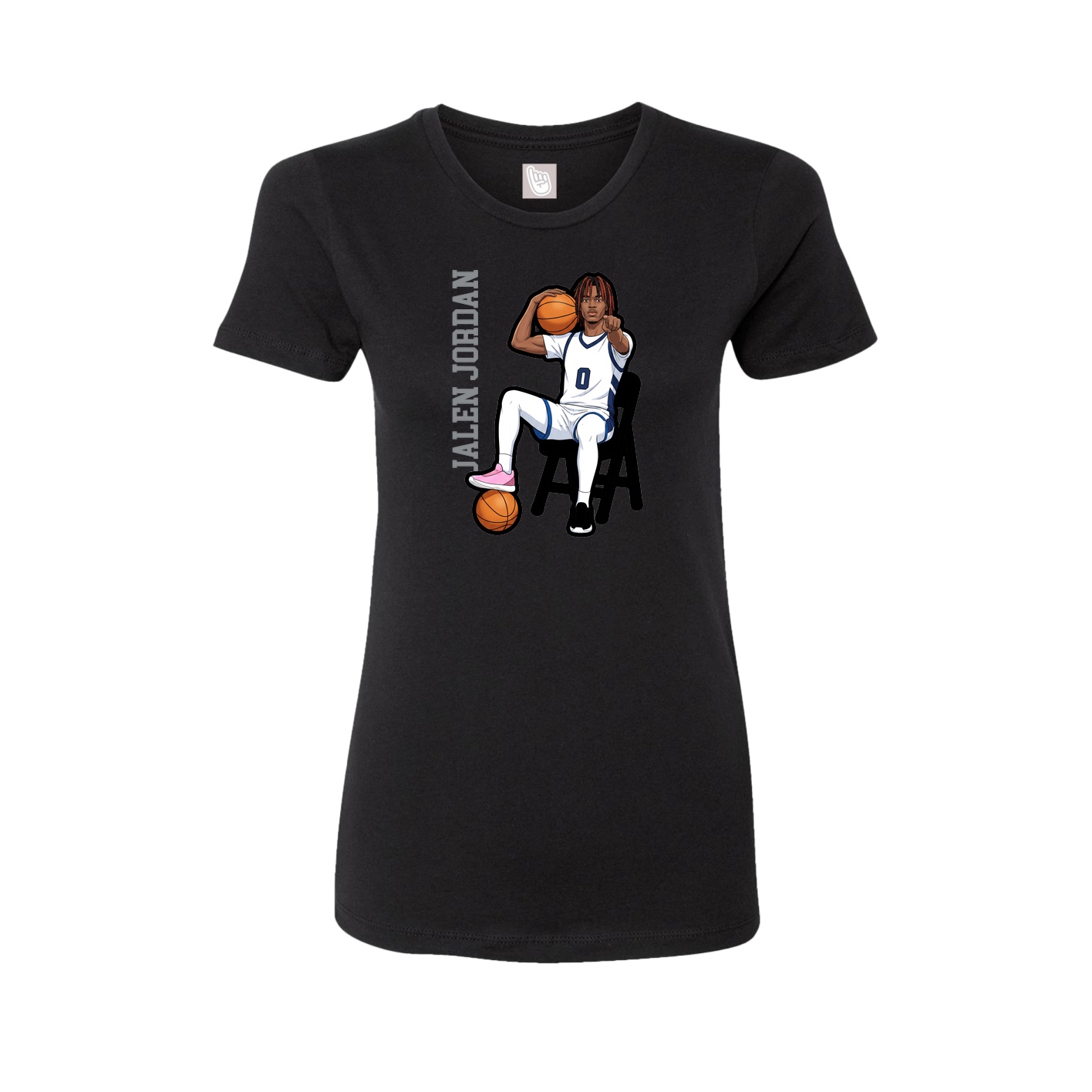 Womens Tee — Name Vertical in Black