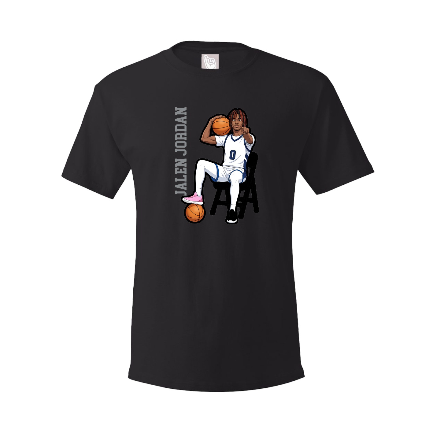 Youth Tee — Name Vertical in Black