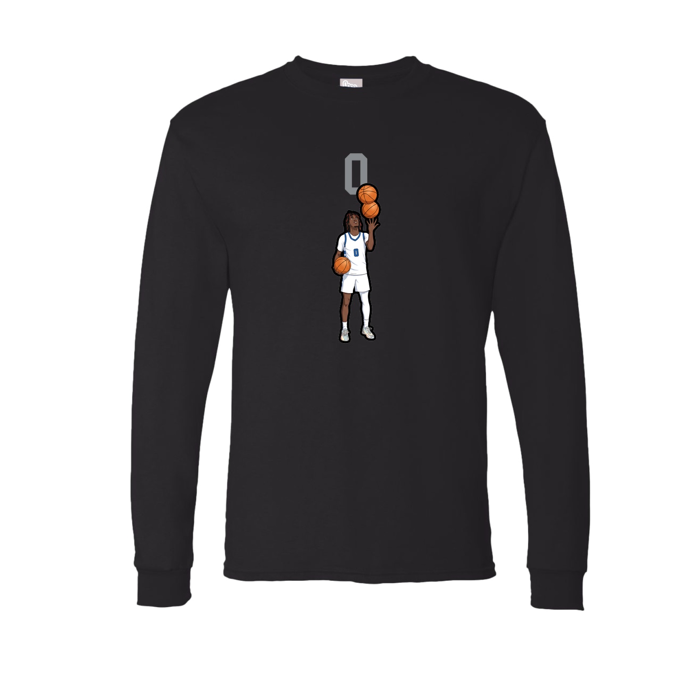 Long Sleeve Tee — Number Top in Black