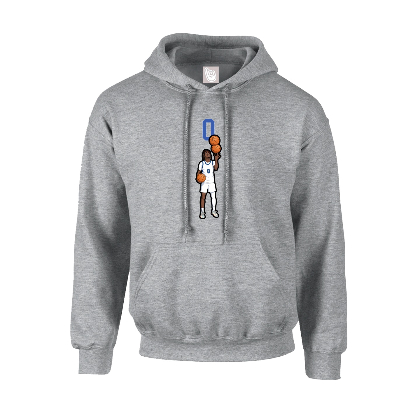 Youth Hoodie — Number Top in Grey