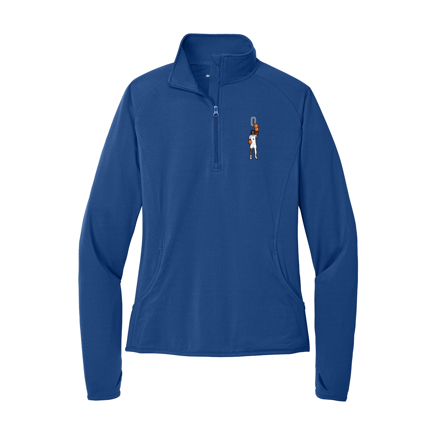 Women's Q-Zip Pullover — Number Top in Royal
