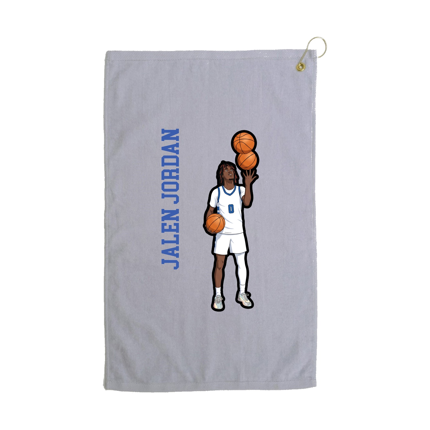 Golf Towel — Name Vertical in Grey