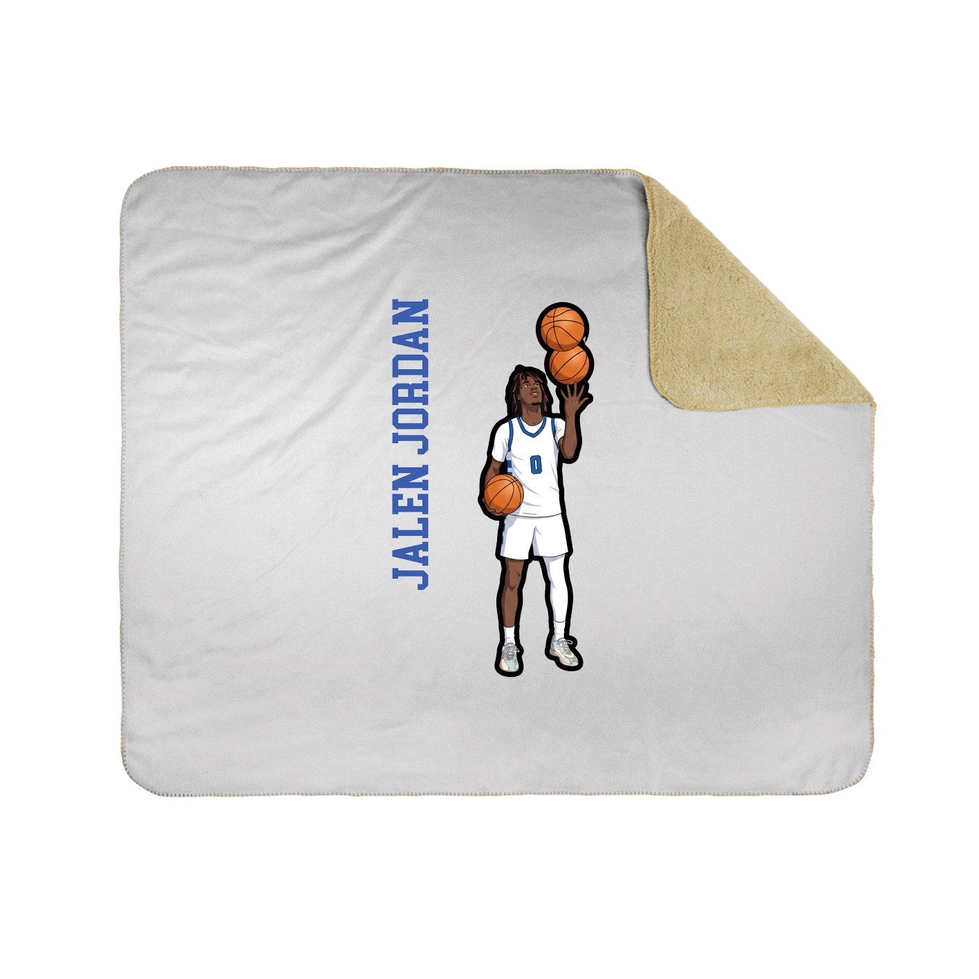 Throw Blanket — Name Vertical in White