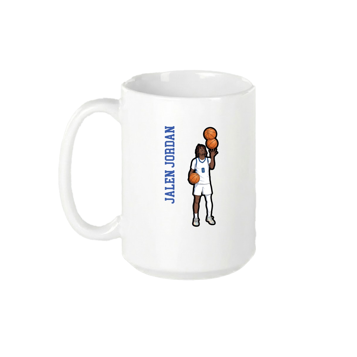 15oz Coffee Mug — Name Vertical in White