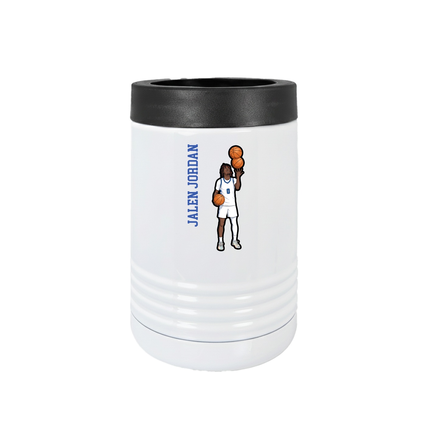 Beverage Holder — Name Vertical in White