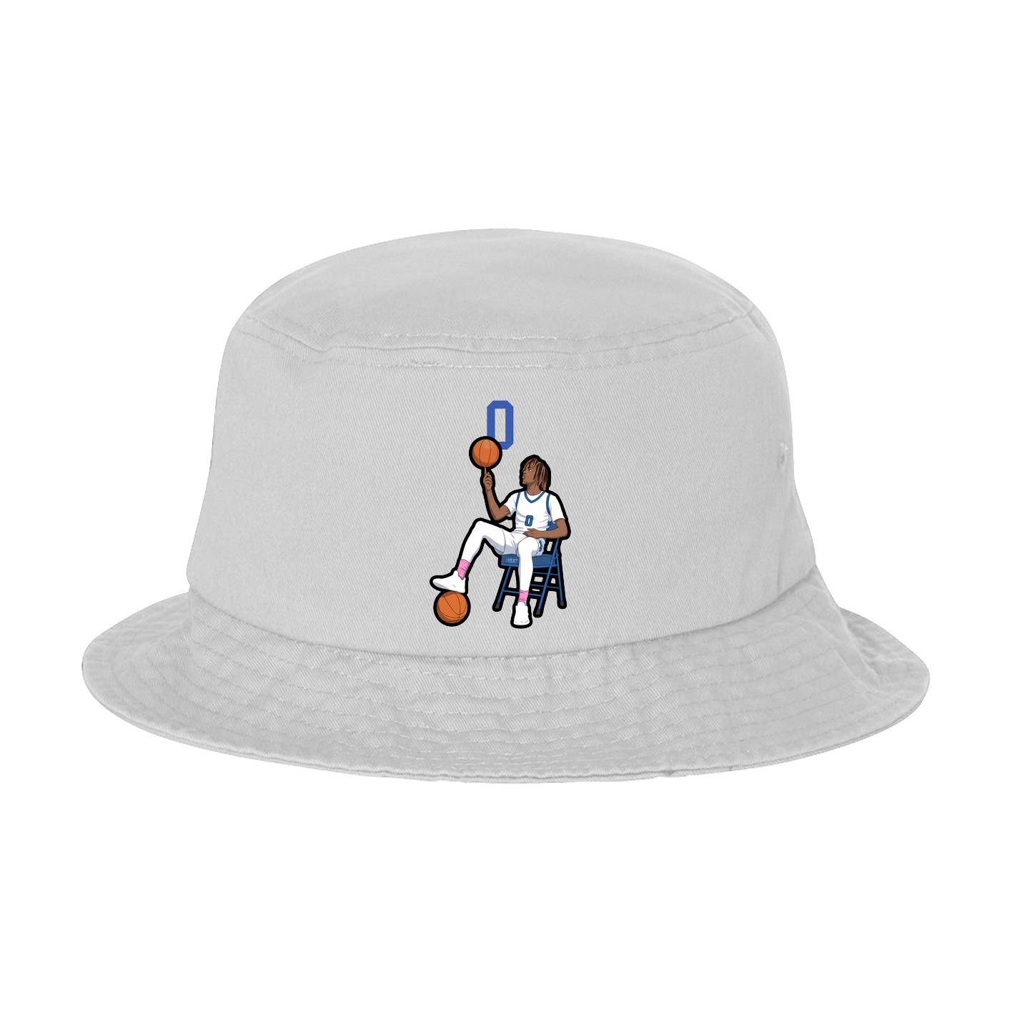 Bucket Cap — Number Top in White