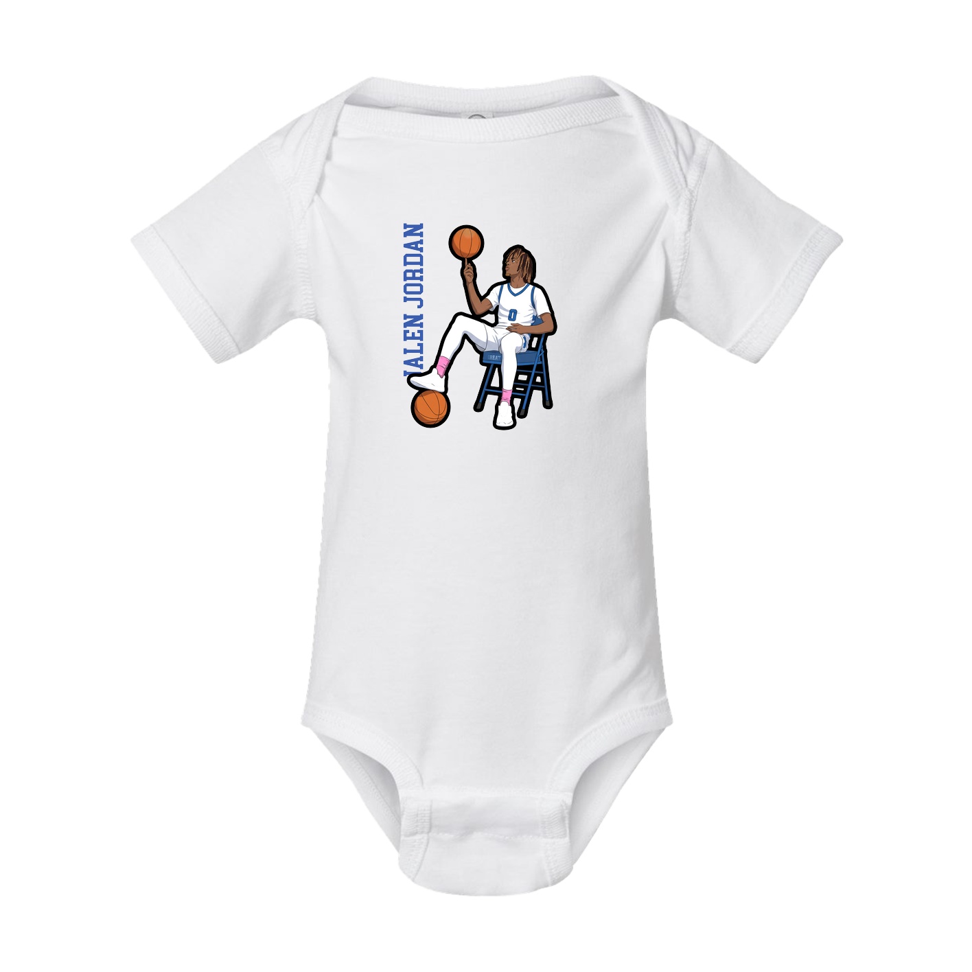 Baby Onesie — Name Vertical in White