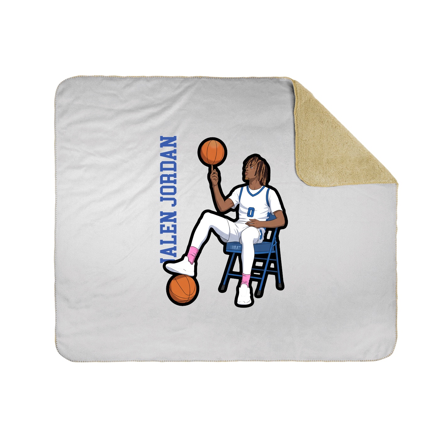 Throw Blanket — Name Vertical in White