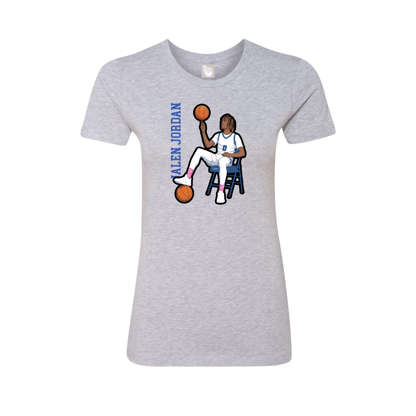 Womens Tee — Name Vertical in Grey