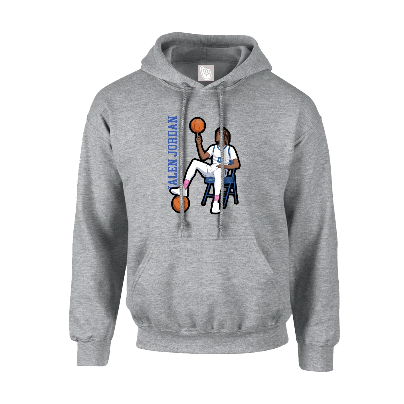 Hoodie — Name Vertical in Grey