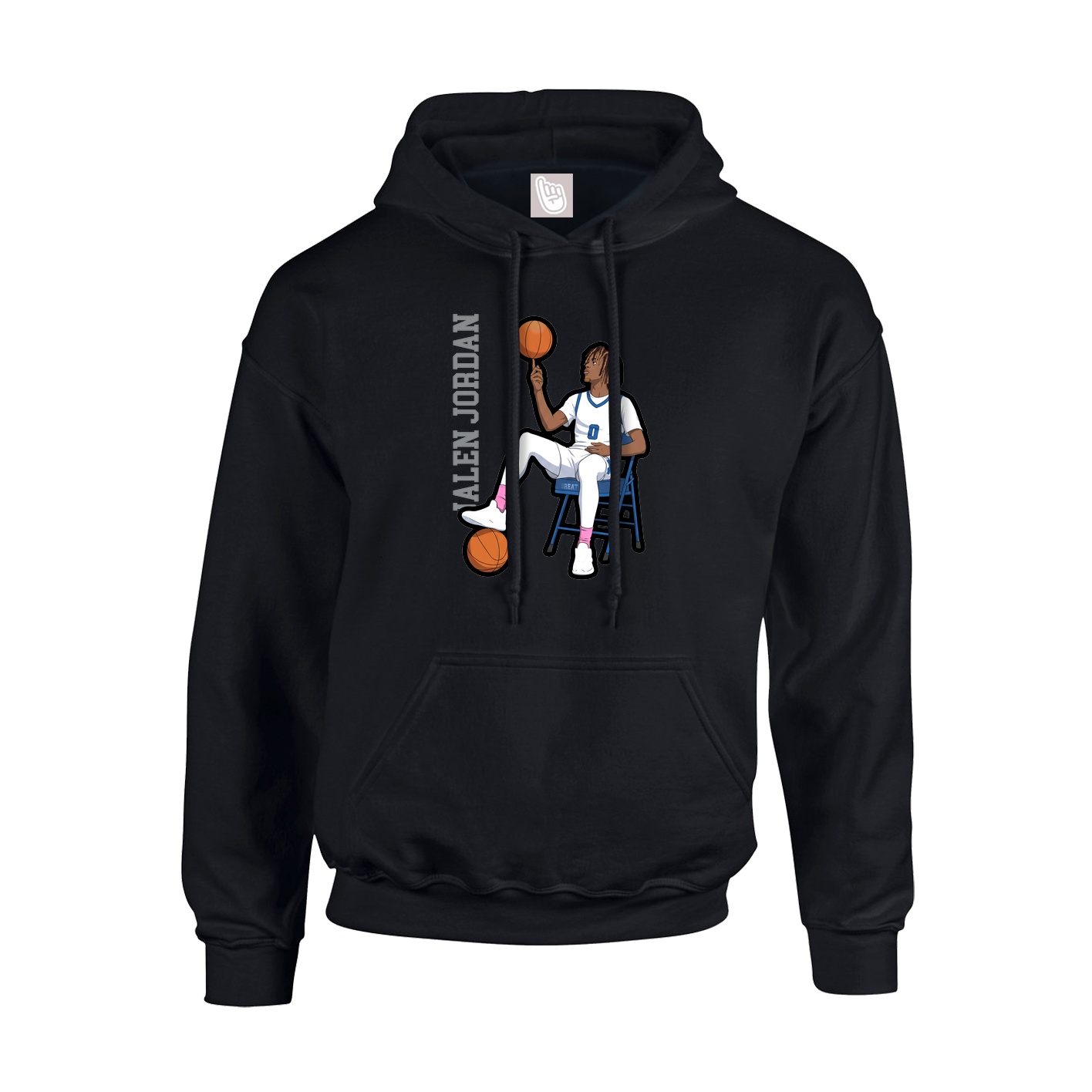 Youth Hoodie — Name Vertical in Black