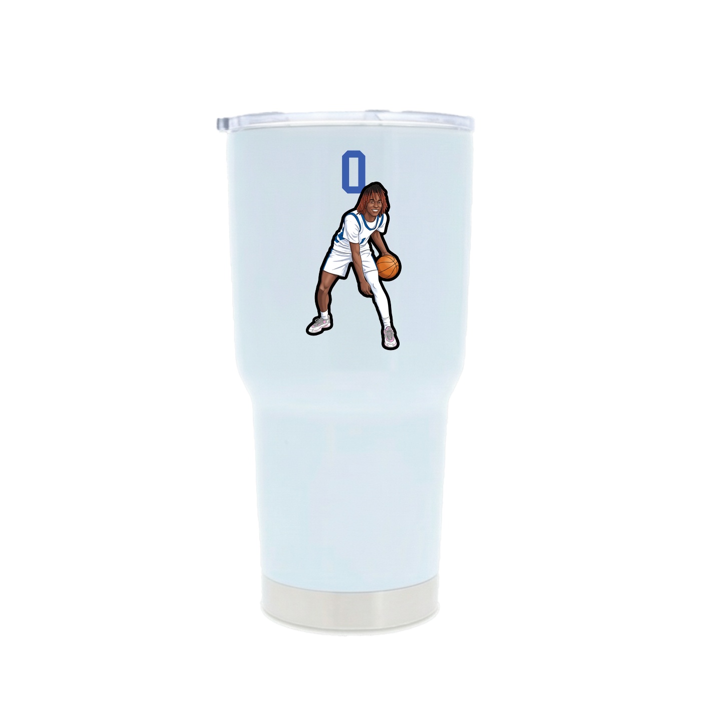30oz Stainless Steel Tumbler — Number Top in White