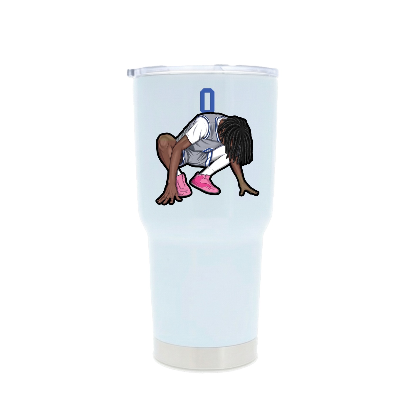 30oz Stainless Steel Tumbler — Number Top in White