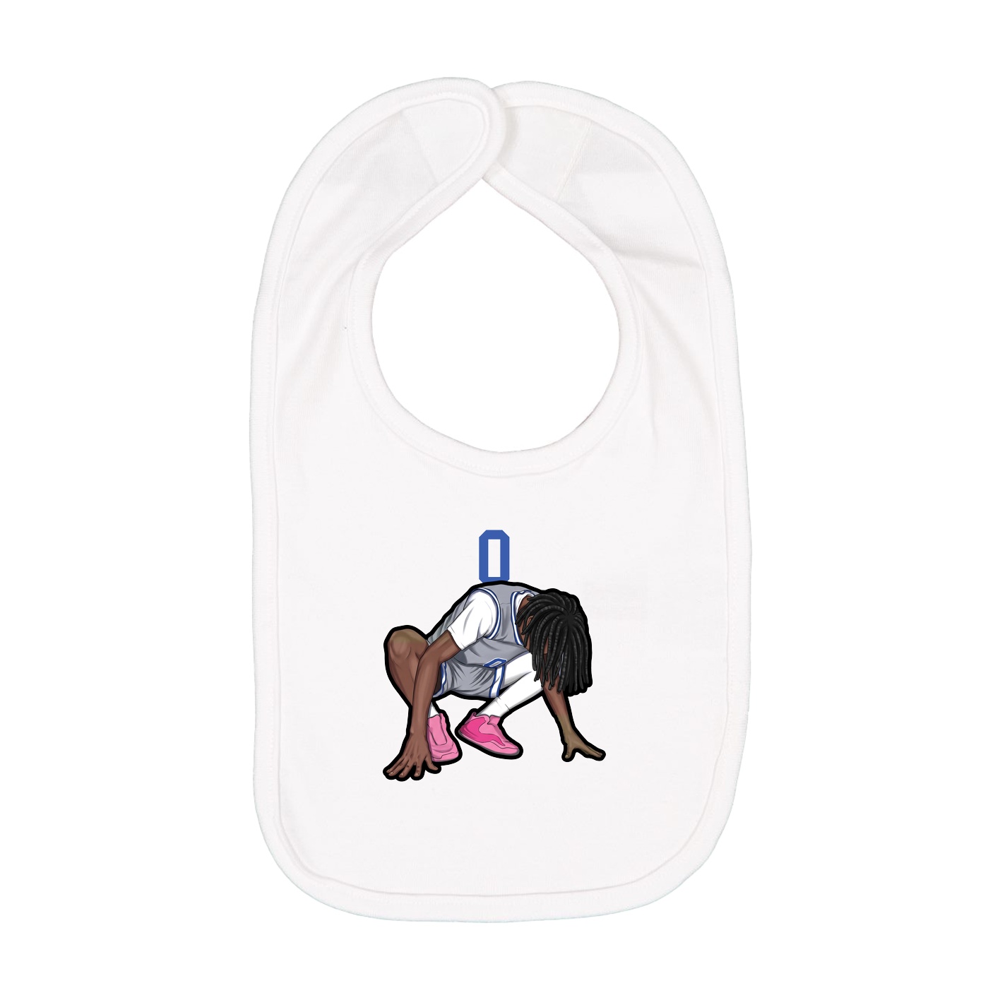 Infant Bib — Number Top in White