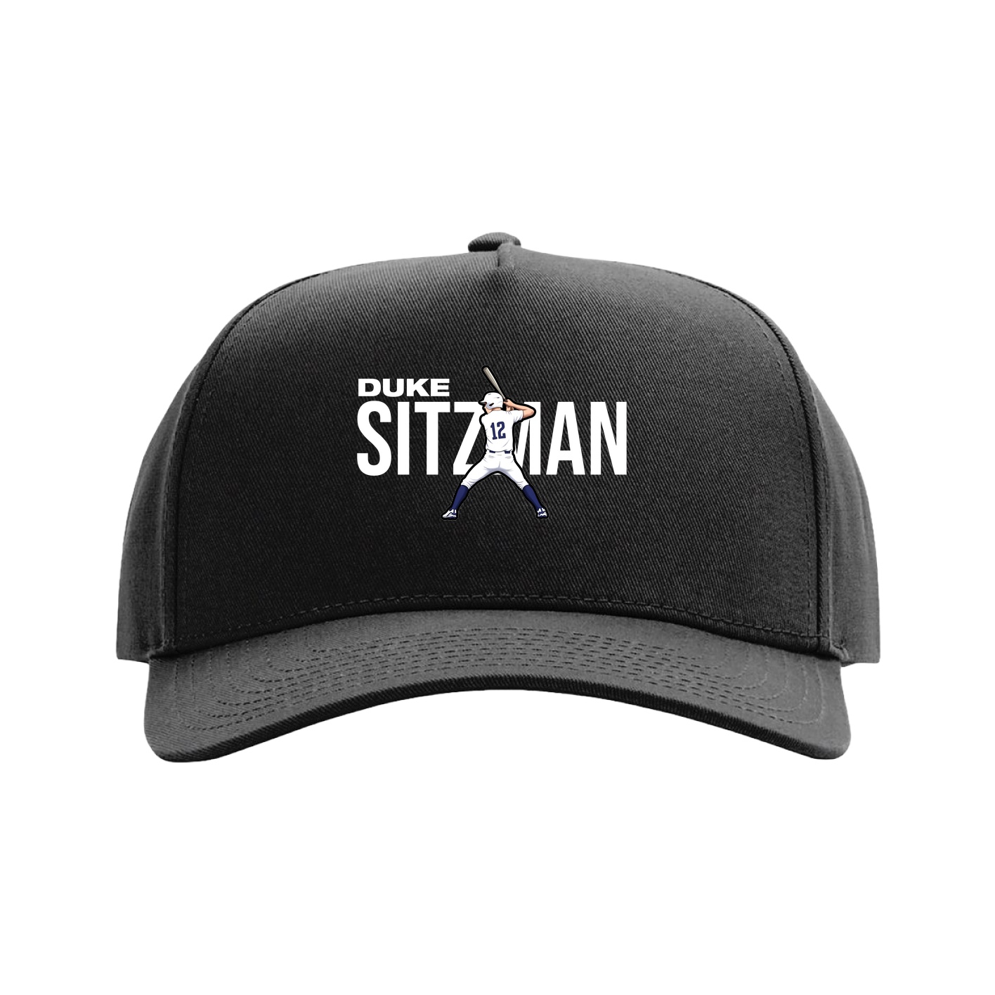 Full Fabric Five-Panel Champ Cap — Player Name in Black