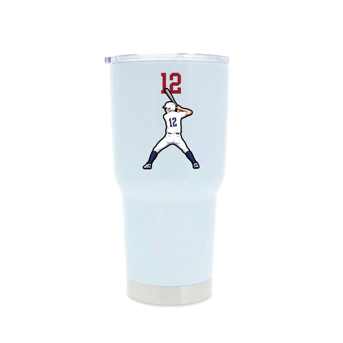 30oz Stainless Steel Tumbler — Number Top in White