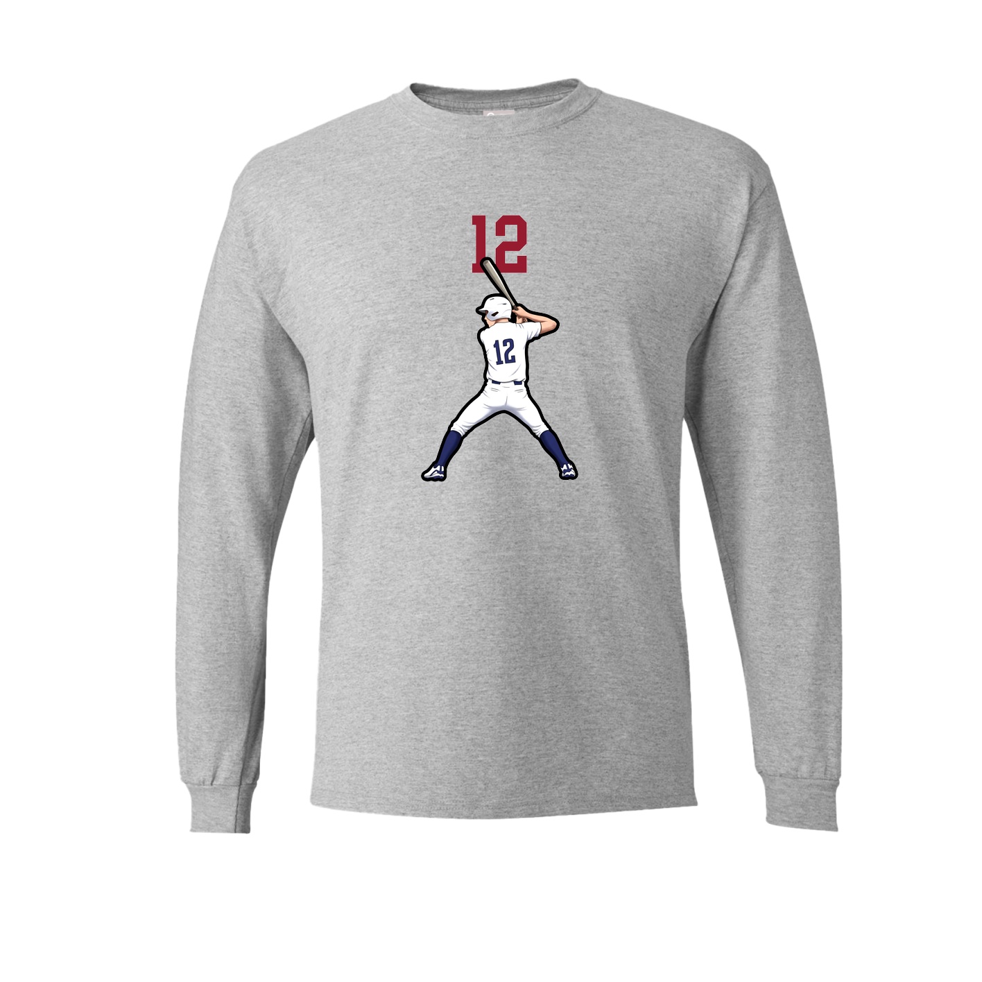 Long Sleeve Tee — Number Top in Grey