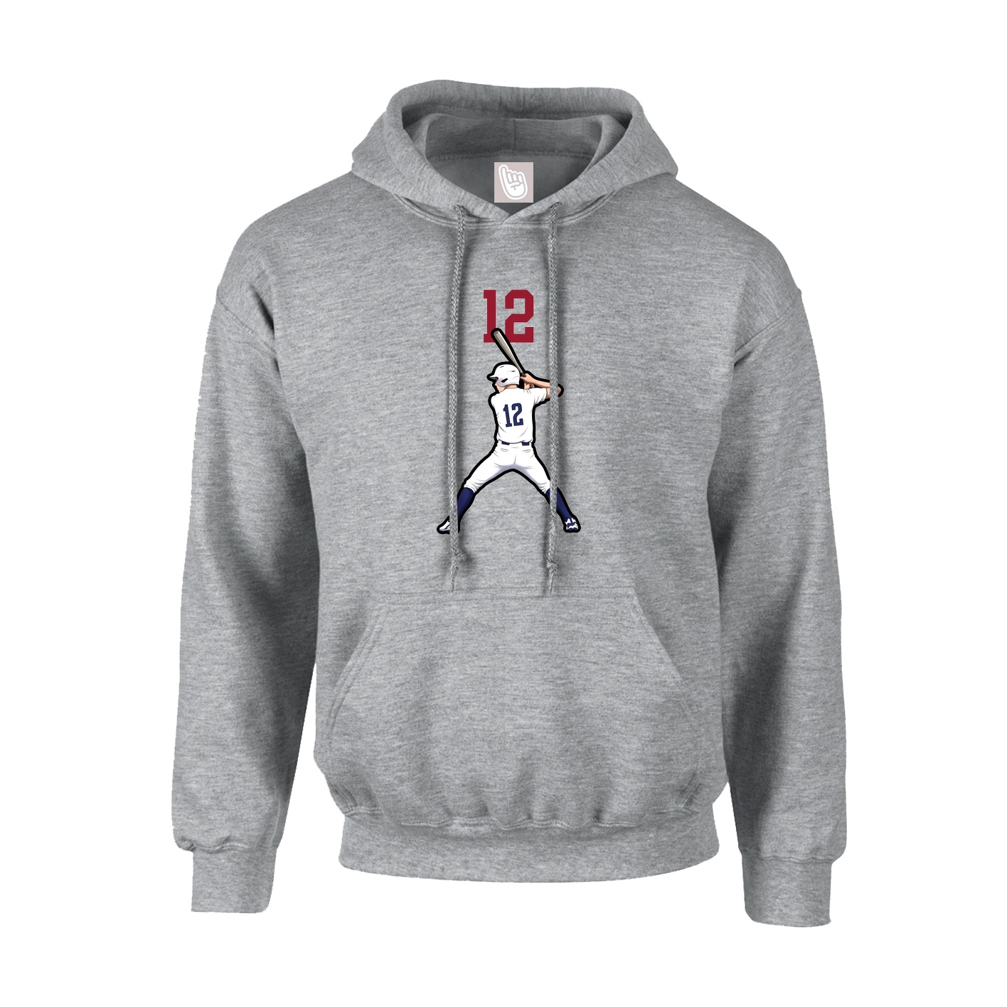 Hoodie — Number Top in Grey