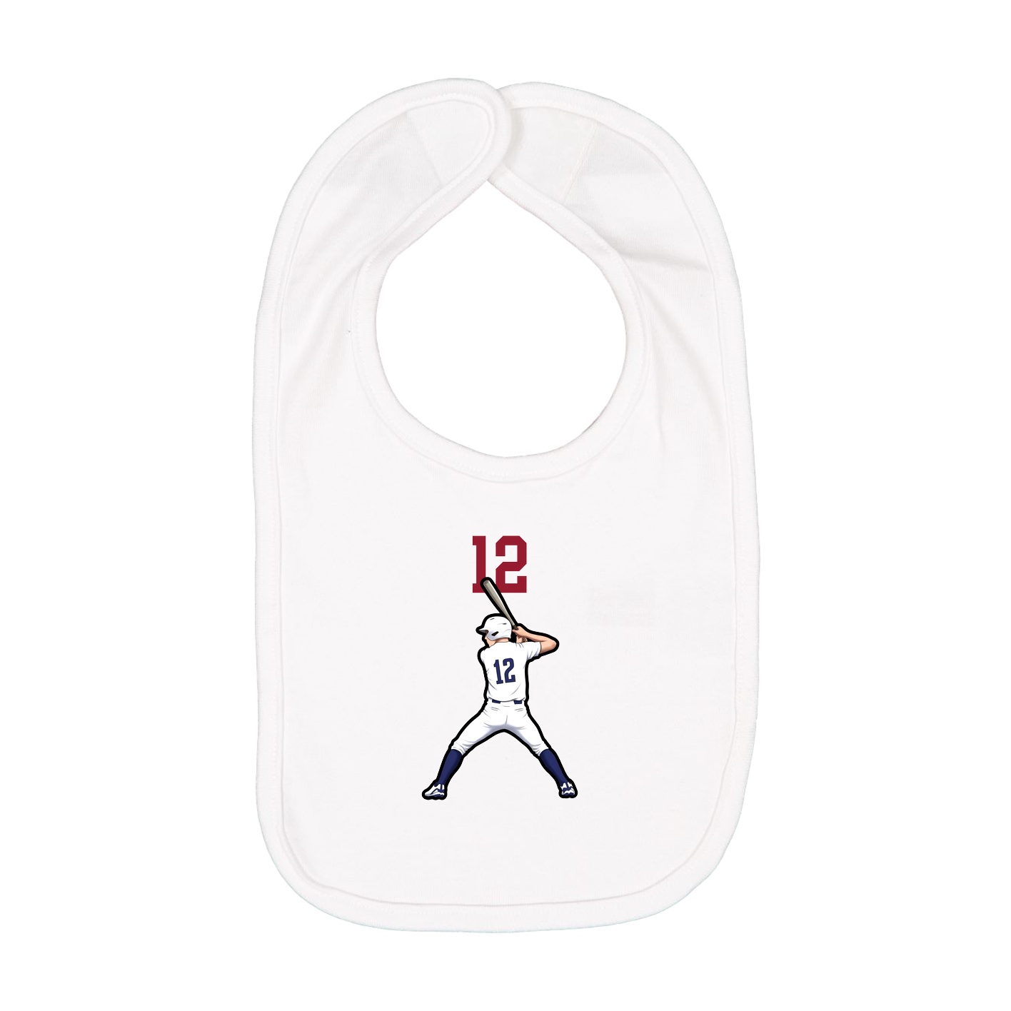 Infant Bib — Number Top in White