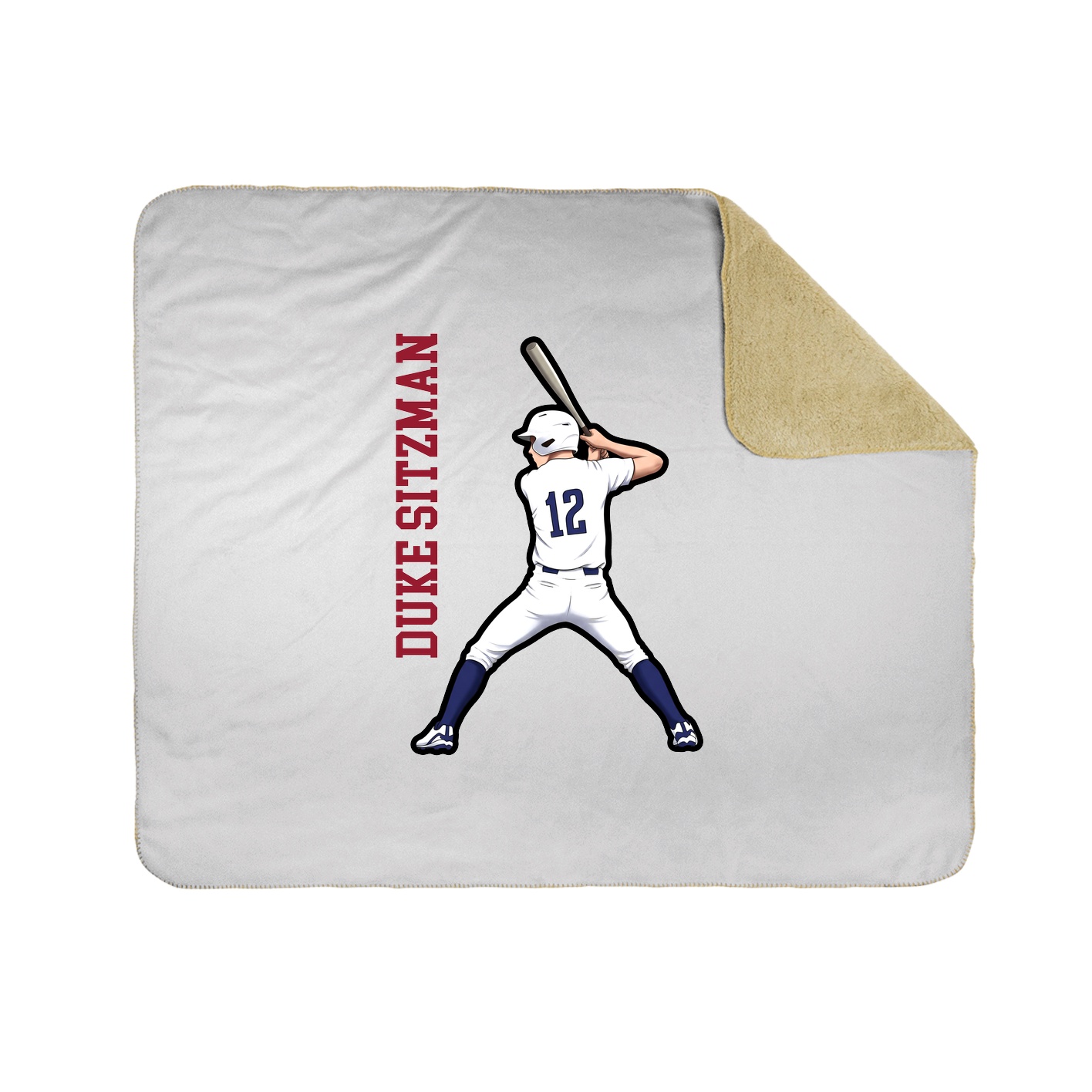 Throw Blanket — Name Vertical in White