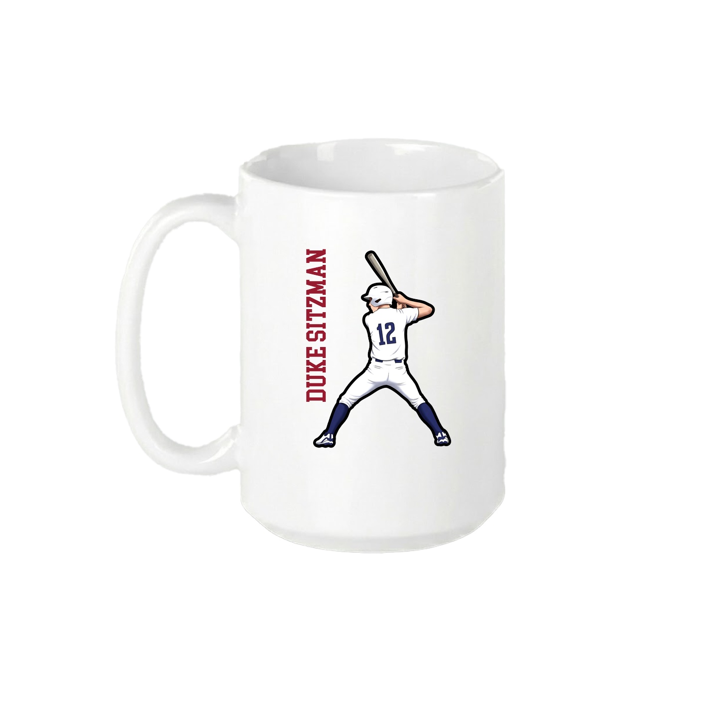 15oz Coffee Mug — Name Vertical in White