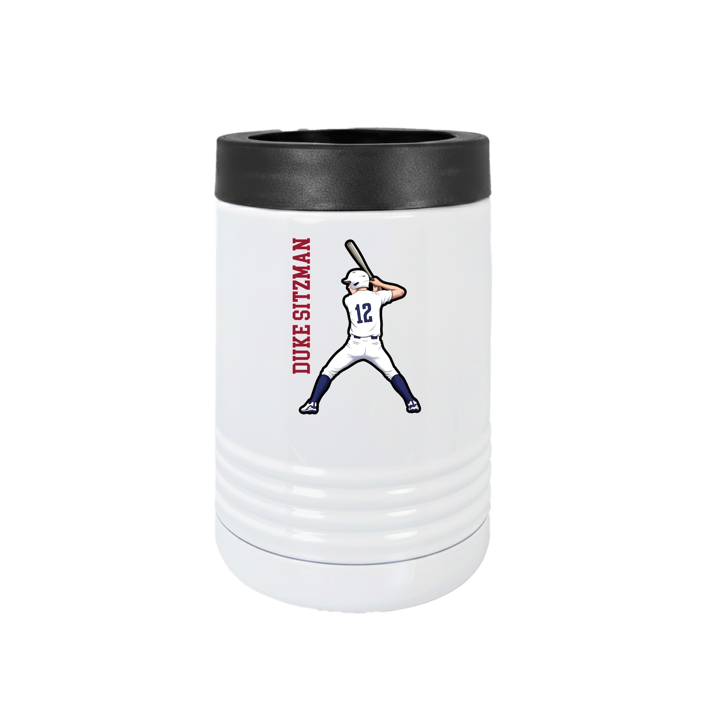 Beverage Holder — Name Vertical in White