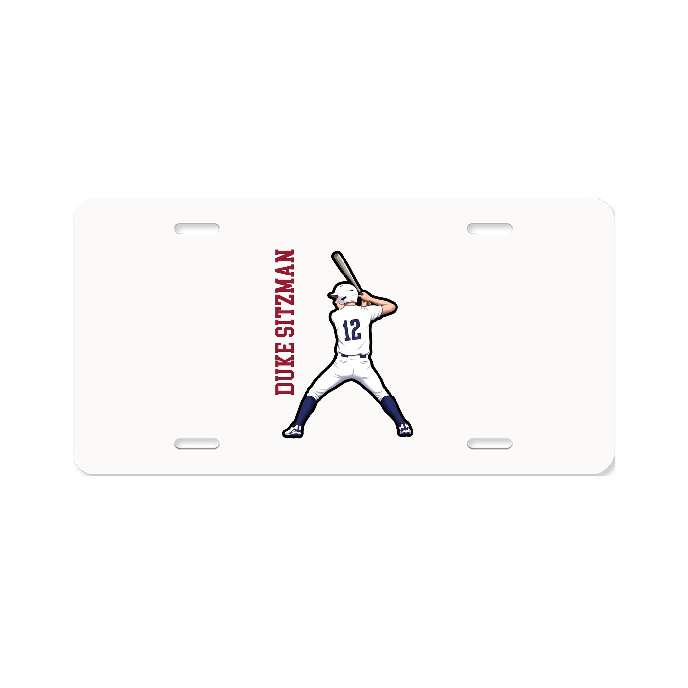 License Plate — Name Vertical in Classic