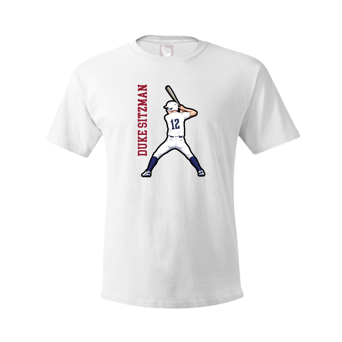 Tee — Name Vertical in White