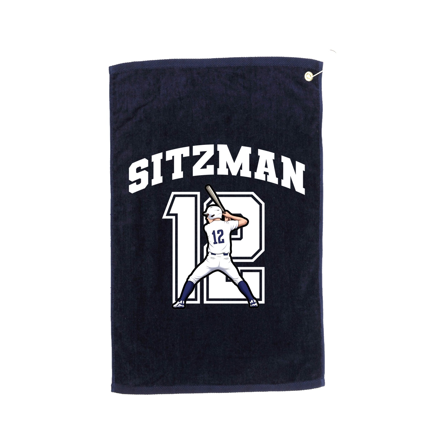 Golf Towel — Number in Navy
