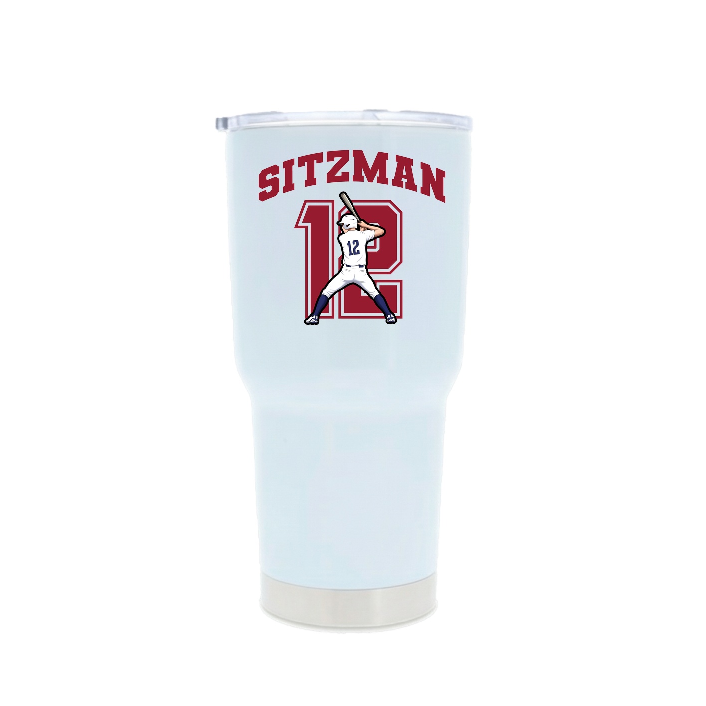 30oz Stainless Steel Tumbler — Number in White