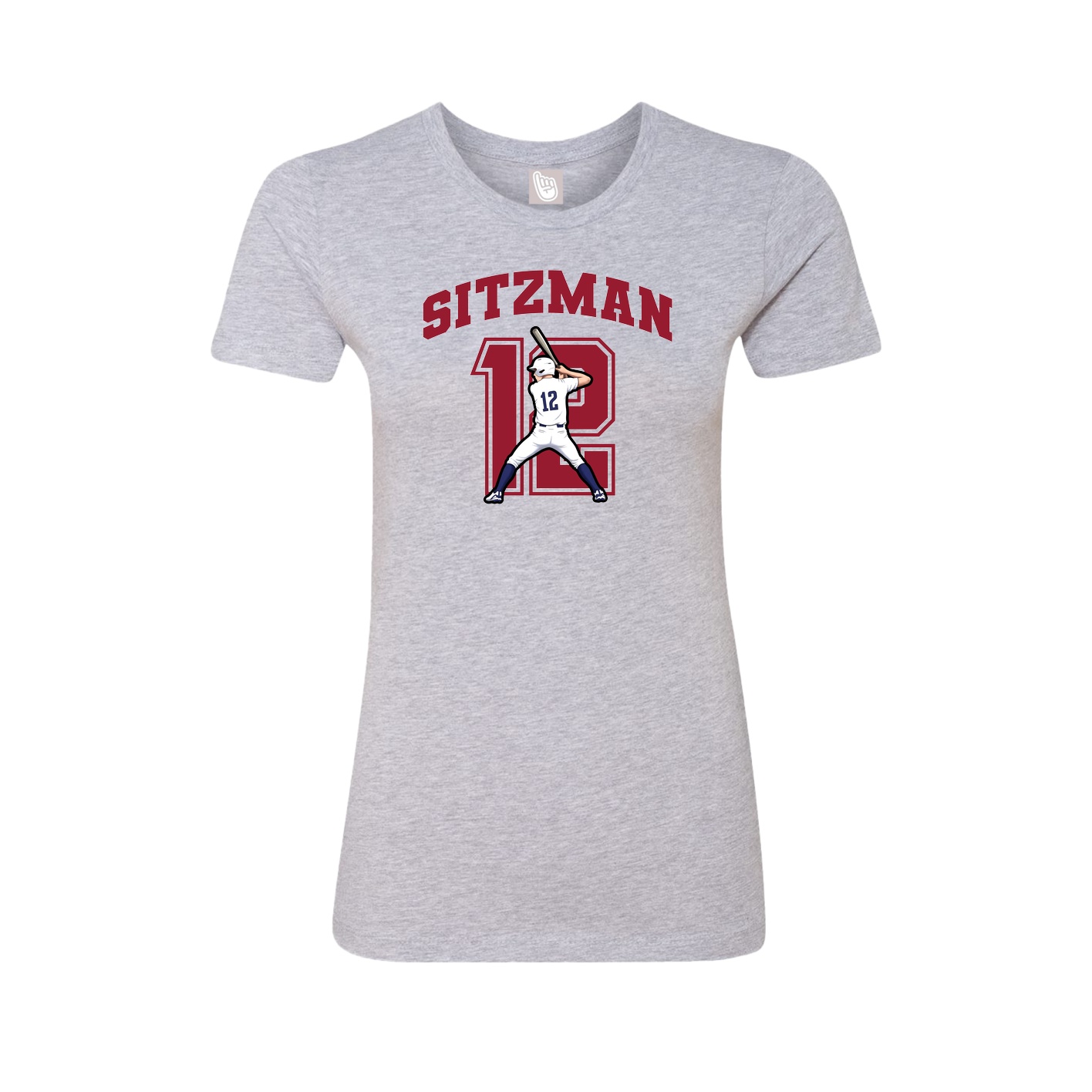 Fitted Women's Tee — Number in Grey