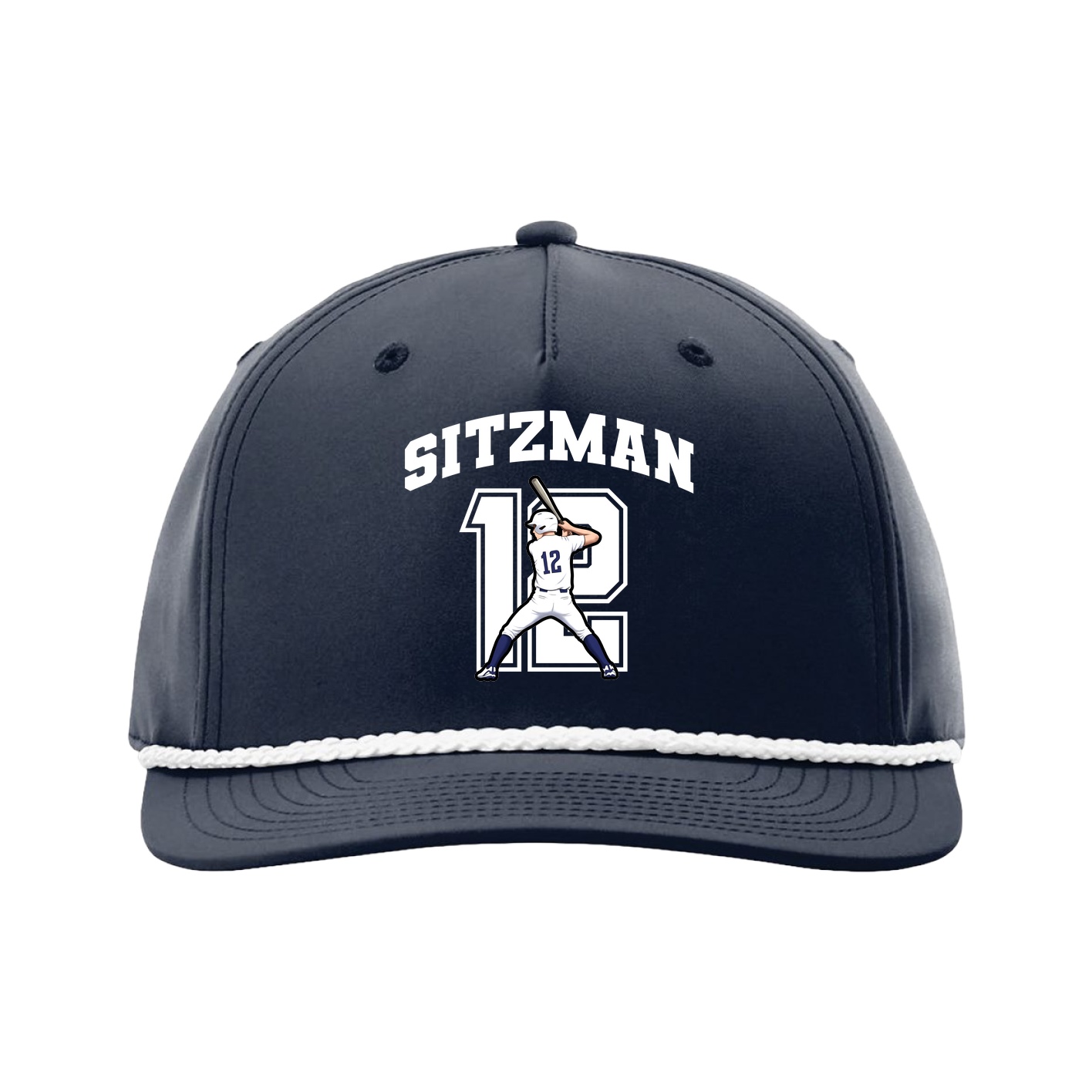 Five-Panel Classic Rope Cap — Number in Navy