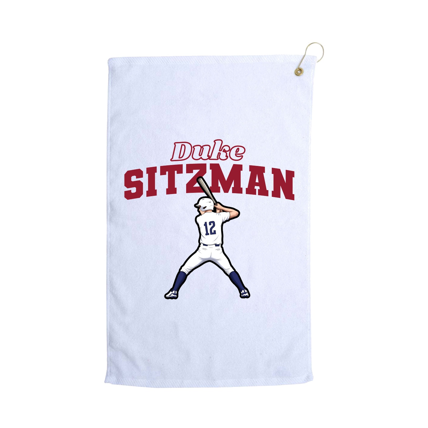 Golf Towel — Name Arch in White