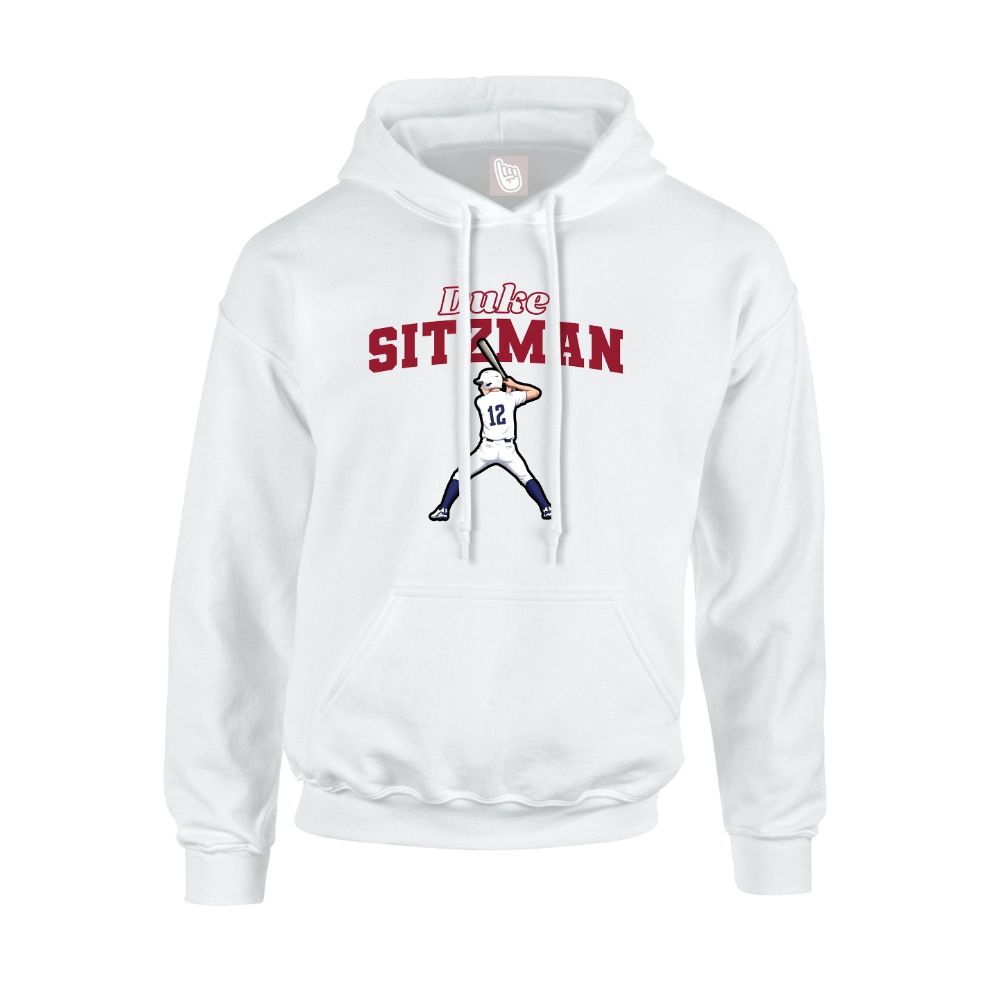 Youth Hoodie — Name Arch in White