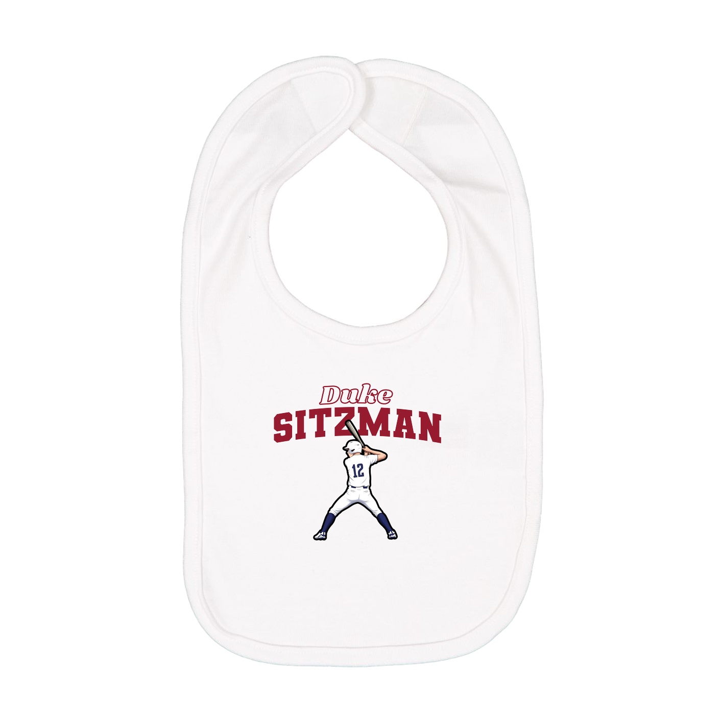 Infant Bib — Name Arch in White