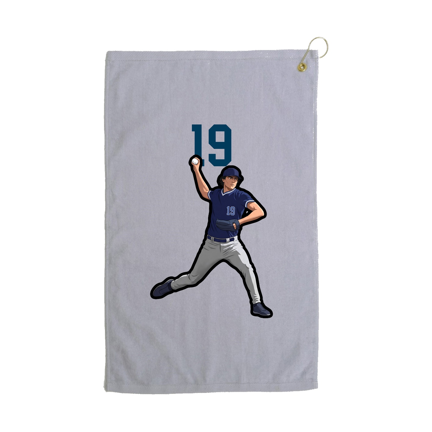 Golf Towel — Number Top in Grey