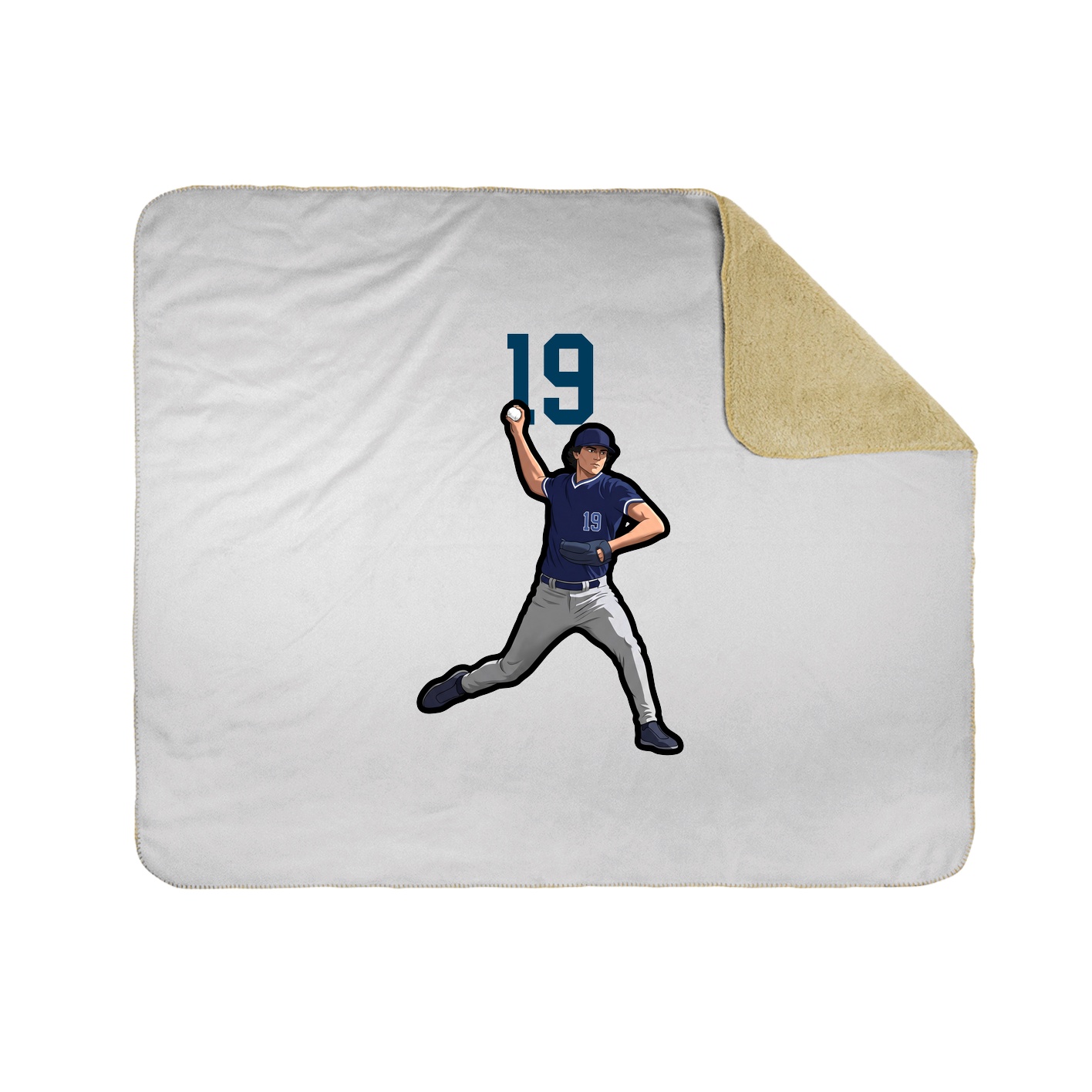 Throw Blanket — Number Top in White