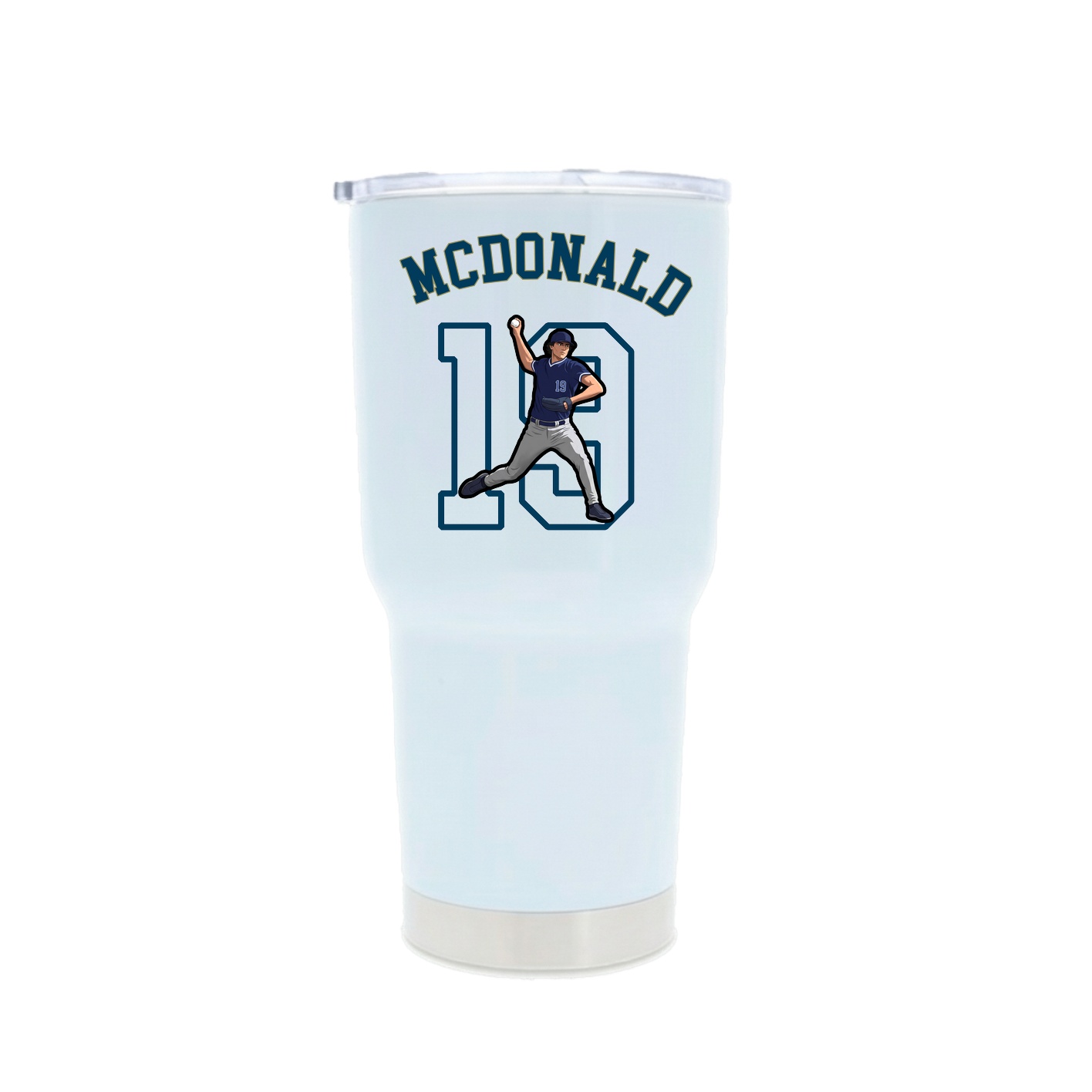 30oz Stainless Steel Tumbler — Shirsey Arch in White