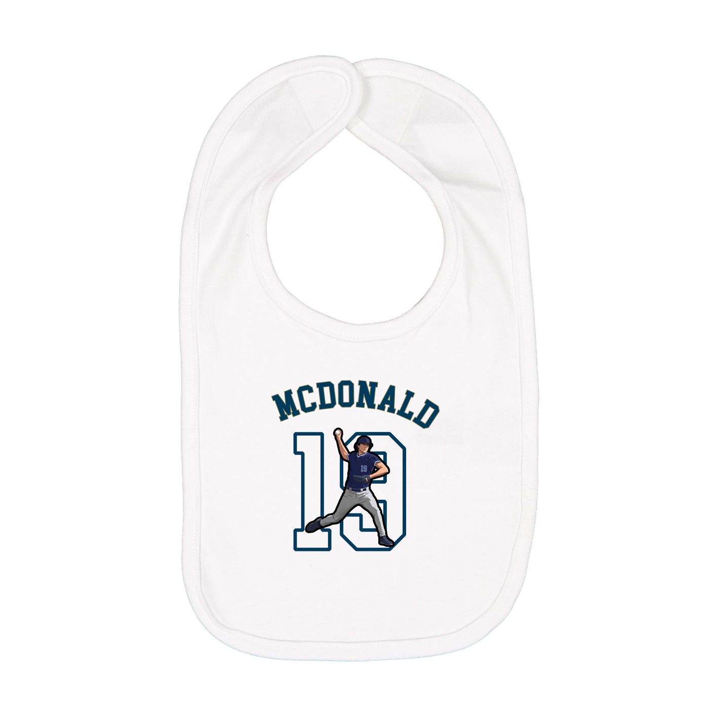Infant Bib — Shirsey Arch in White